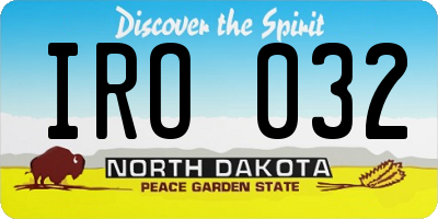 ND license plate IRO032