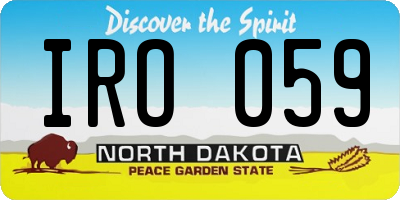 ND license plate IRO059