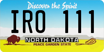ND license plate IRO111