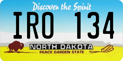 ND license plate IRO134