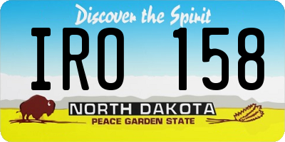 ND license plate IRO158