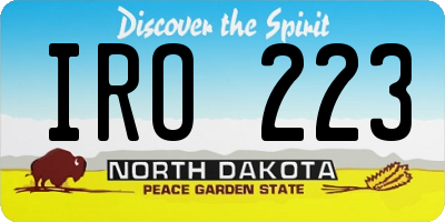 ND license plate IRO223