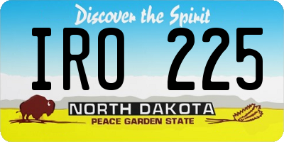 ND license plate IRO225