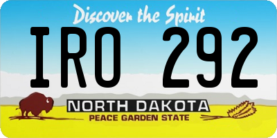 ND license plate IRO292