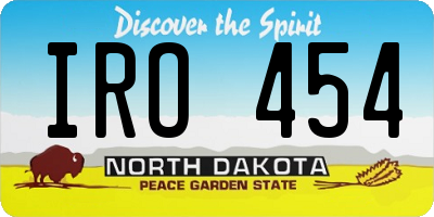 ND license plate IRO454