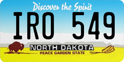 ND license plate IRO549