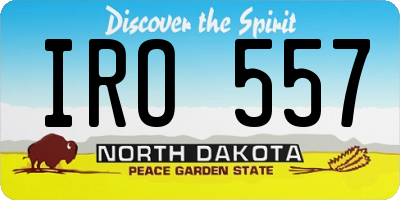 ND license plate IRO557