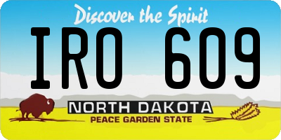 ND license plate IRO609
