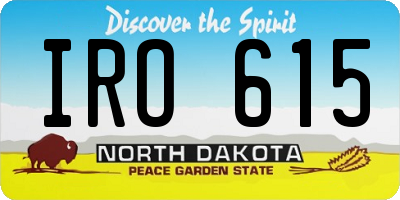 ND license plate IRO615