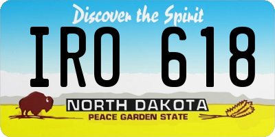 ND license plate IRO618