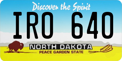 ND license plate IRO640