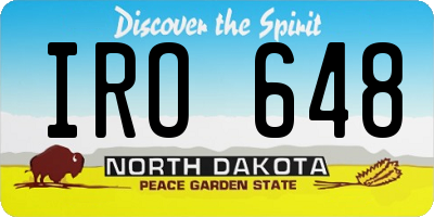 ND license plate IRO648