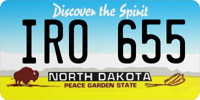 ND license plate IRO655