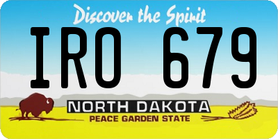 ND license plate IRO679