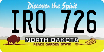 ND license plate IRO726