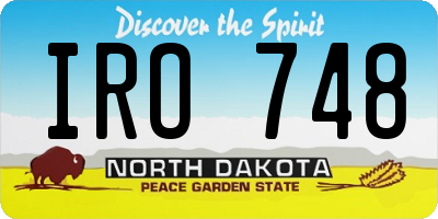 ND license plate IRO748
