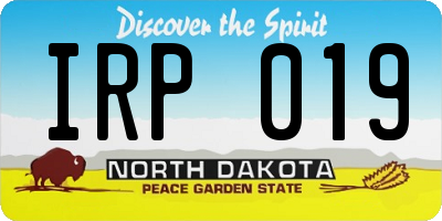 ND license plate IRP019