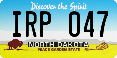 ND license plate IRP047