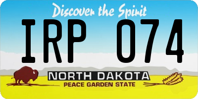 ND license plate IRP074