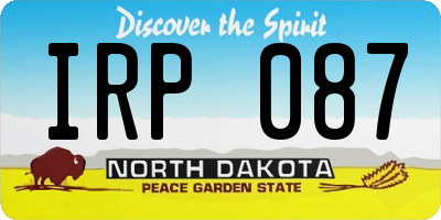 ND license plate IRP087