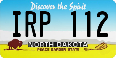 ND license plate IRP112