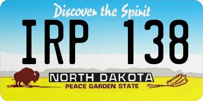 ND license plate IRP138