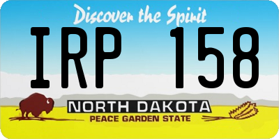 ND license plate IRP158