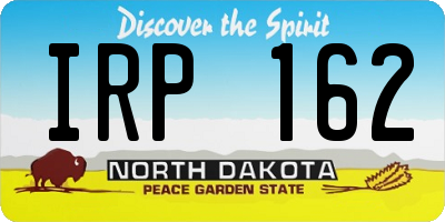 ND license plate IRP162