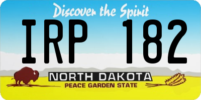 ND license plate IRP182