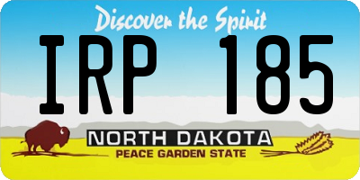 ND license plate IRP185