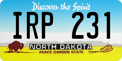 ND license plate IRP231