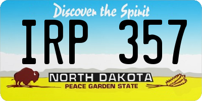 ND license plate IRP357