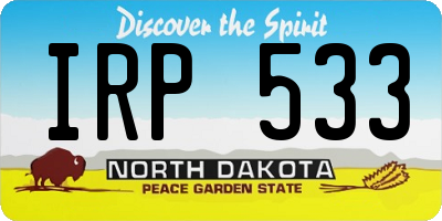 ND license plate IRP533