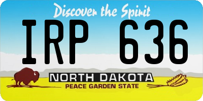 ND license plate IRP636