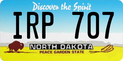 ND license plate IRP707