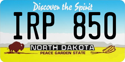 ND license plate IRP850