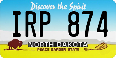 ND license plate IRP874