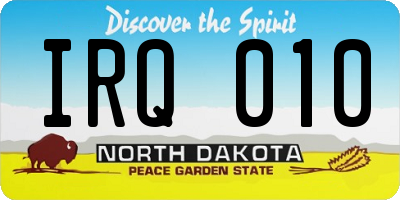 ND license plate IRQ010