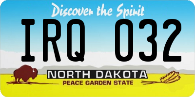 ND license plate IRQ032
