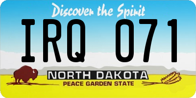 ND license plate IRQ071