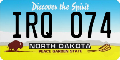 ND license plate IRQ074