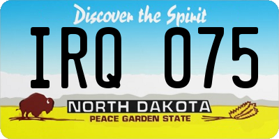 ND license plate IRQ075