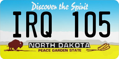 ND license plate IRQ105