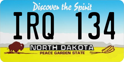ND license plate IRQ134