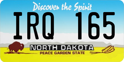 ND license plate IRQ165
