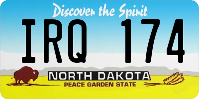 ND license plate IRQ174