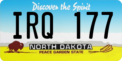 ND license plate IRQ177