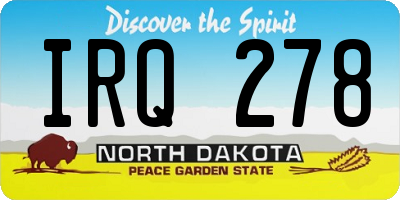 ND license plate IRQ278