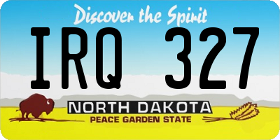 ND license plate IRQ327