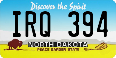 ND license plate IRQ394